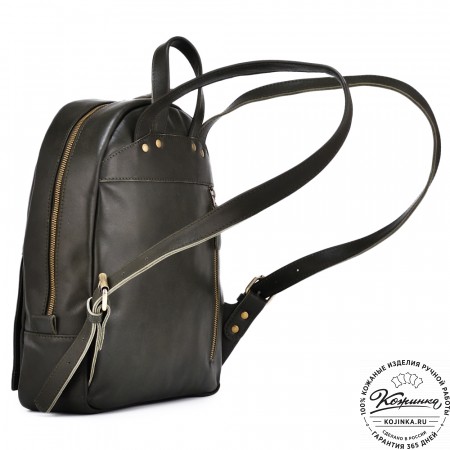 Кожаный рюкзак "Джессика" (хаки гладкая кожа)